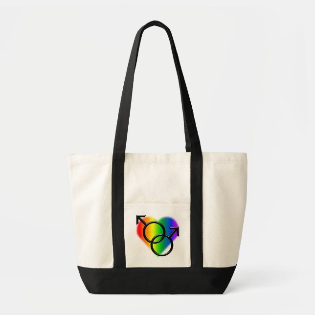 Bolso De Tela Orgullo gay Tote Bag Rainbow Love Shag (Frente)