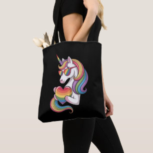 Bolso De Tela Orgullo gay unicornio bandera arcoíris LGBT