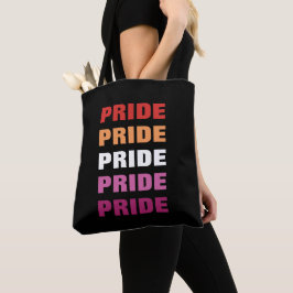 Bolso De Tela Orgullo lésbico LGBTQ Texto repetido personalizabl