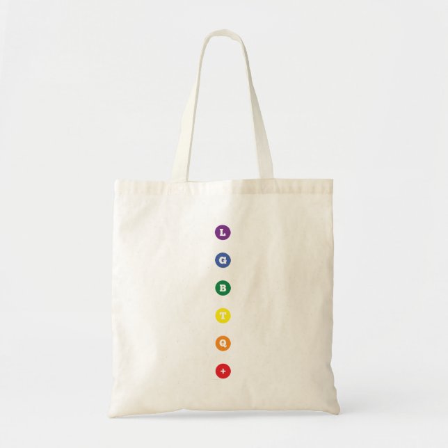 Bolso De Tela Orgullo LGBTQ+ puntos arcoiris (Frente)