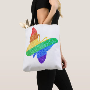 Bolso De Tela Orgullo LGBTQA+ mariposa arco iris