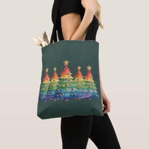 Bolso De Tela Orgullo Navideño Arcoíris LGBTQ Igualdad de Derech