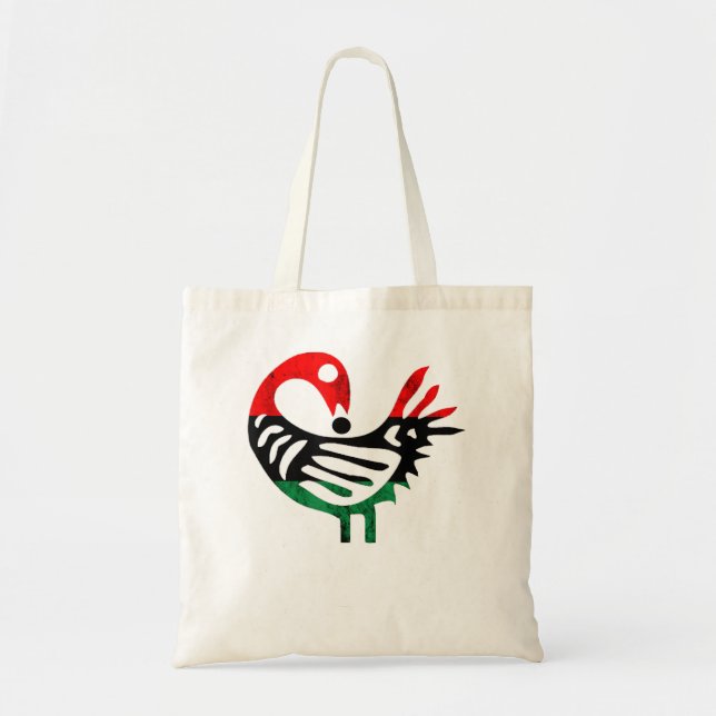 Bolso De Tela Orgullo panafricano de pájaro sankofa de Junete (Frente)