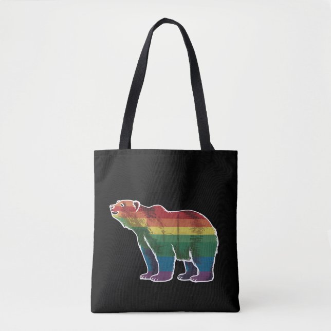 Bolso De Tela Orgullo retro polar arcoiris lesbiana LGBT Orgullo (Anverso)