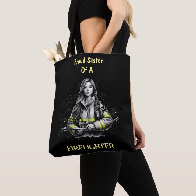 Bolso De Tela Orgullosa Hermana De FireFighter W (Detalle)