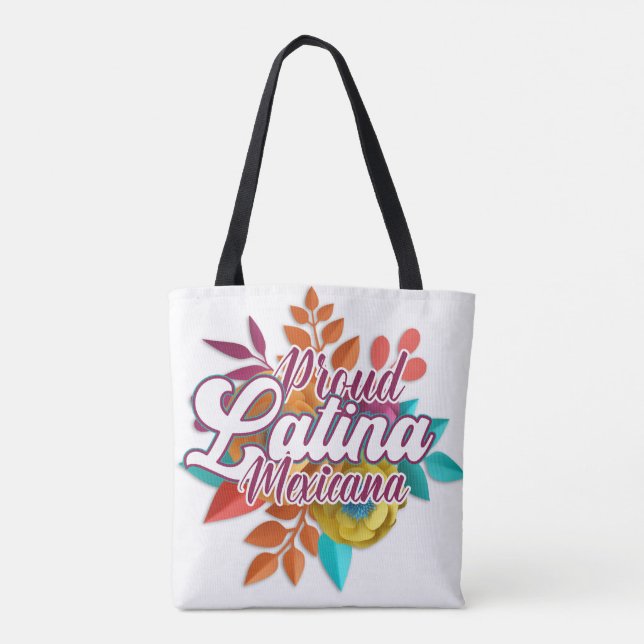 Bolso De Tela Orgullosa Latina Mexicana de compras (Reverso)