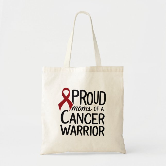 Bolso De Tela Orgullosa madre de un guerrero del cáncer (Frente)