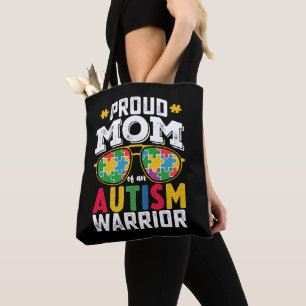 Bolso De Tela Orgullosa Madre De Una Familia Guerrera Del Autism