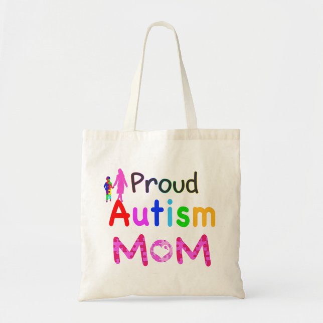 Bolso De Tela Orgullosa madre del autismo (Frente)