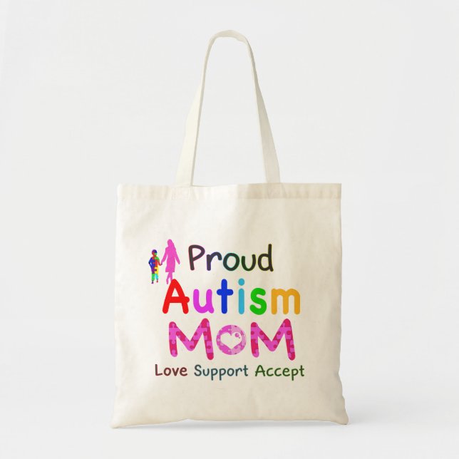 Bolso De Tela Orgullosa madre del autismo (Frente)