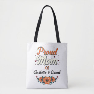 Bolso De Tela Orgullosa mamá de Día personalizado de la madre