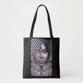 Bolso De Tela Orgullosa mujer afroamericana veterana