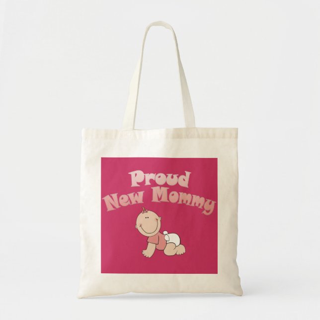 Bolso De Tela Orgullosa nueva mamá, nueva mamá (Frente)