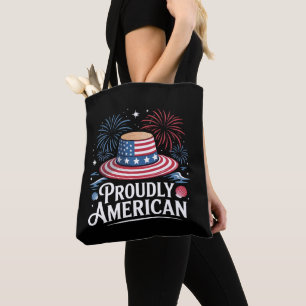 Bolso De Tela Orgulloso americano - Patriotic Beach Sunhat
