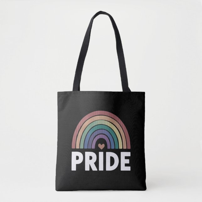 Bolso De Tela Orgulloso Arcoíris LGBT Divertido Lésbico  (Anverso)