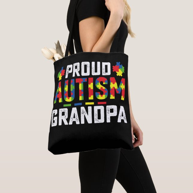 Bolso De Tela Orgulloso autismo Abuelo Conciencia Familia Autist (Detalle)