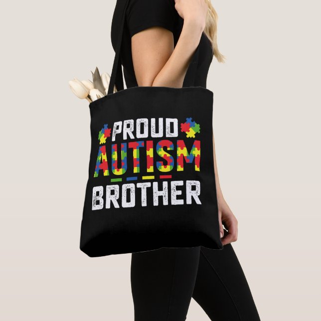 Bolso De Tela Orgulloso autismo Hermano Conciencia Familia Autis (Detalle)