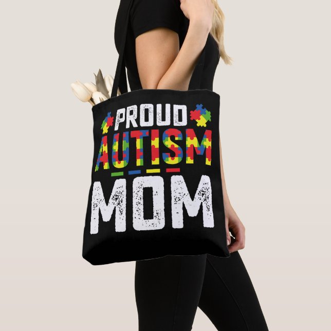 Bolso De Tela Orgulloso autismo mamá Conciencia Familia autista (Detalle)