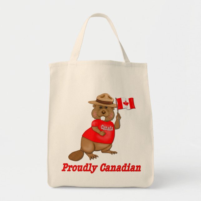 Bolso De Tela Orgulloso castor canadiense (Frente)