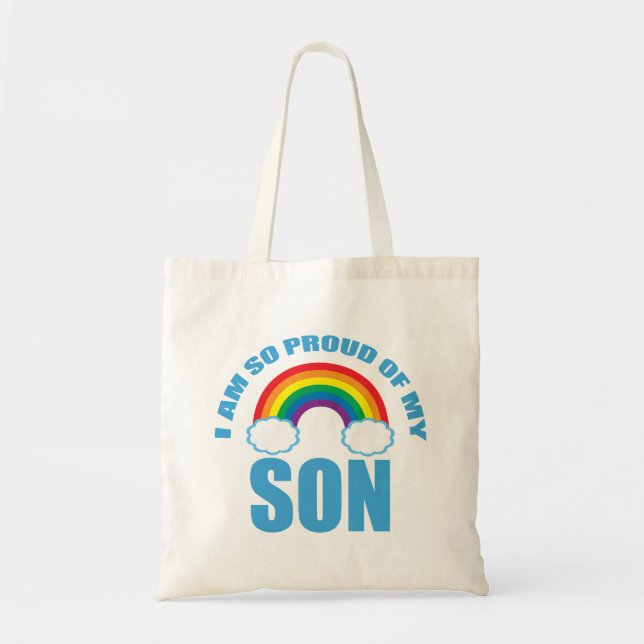 Bolso De Tela Orgulloso de mi hijo, padre del orgullo gay arcoir (Frente)
