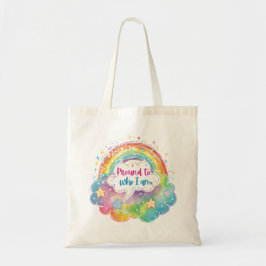 Bolso De Tela Orgulloso de Quién Soy Arte de Arcoíris Amor Propi