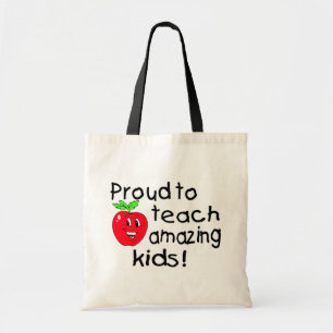 Bolso De Tela Orgulloso enseñar a los niños asombrosos (Apple)