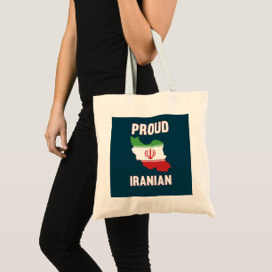 Bolso De Tela Orgulloso orgullo por el mapa de la bandera iraní