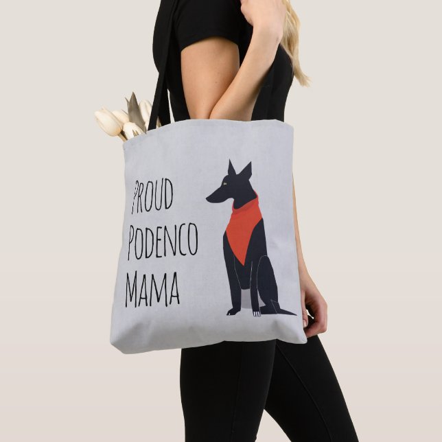 Bolso De Tela Orgulloso Podenco Mama Black Podenco (Detalle)