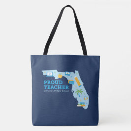Bolso De Tela Orgulloso profesor de FLVS, azul marino