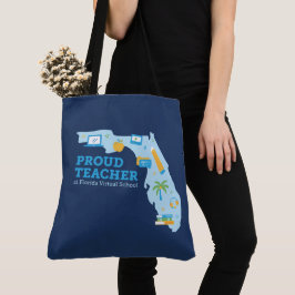 Bolso De Tela Orgulloso profesor de FLVS, azul marino