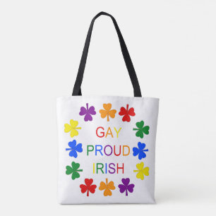 Bolso De Tela Orgullosos tréboles de arcoíris LGBT irlandeses ga
