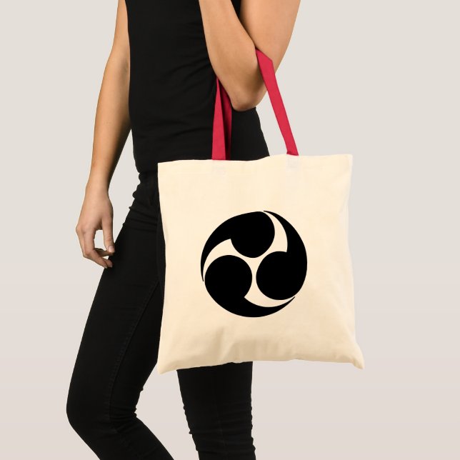 Bolso De Tela Oriental Black Kobayakawa Japón Tomoe Mon Art (Anverso (producto))