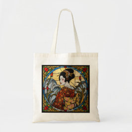 Bolso De Tela Oriental Geisha Stained Glass  