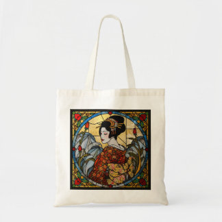 Bolso De Tela Oriental Geisha Stained Glass  