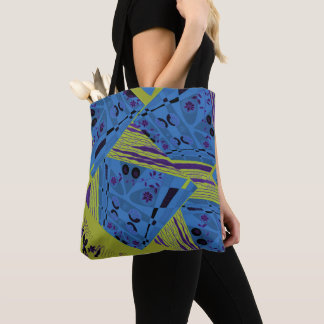 Bolso De Tela Origami Chintz (L) color azul índigo negro