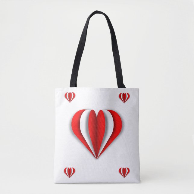 Bolso De Tela Origami de corazón (Anverso)