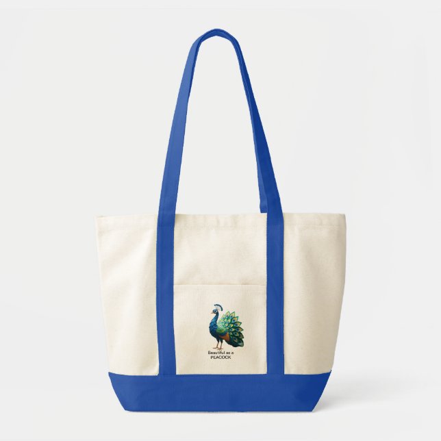 Bolso De Tela Origami Peacock T-shirt women's (Frente)