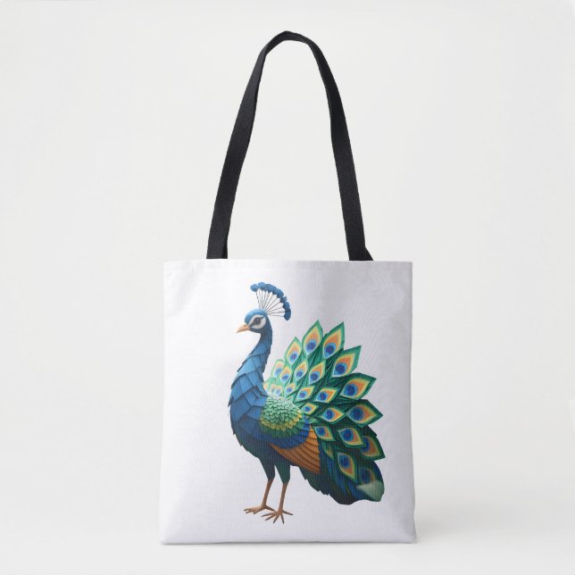 Bolso De Tela Origami Peacock T-shirt women's (Anverso)