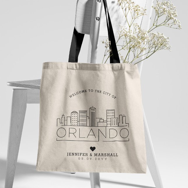 Bolso De Tela Orlando, Boda de Florida | Línea delgada estilizad (Subido por el creador)