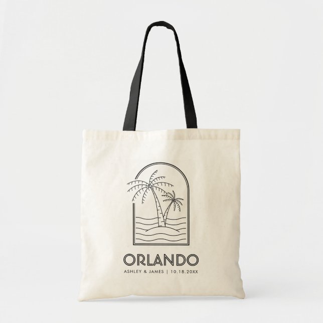 Bolso De Tela Orlando Florida Boda Weekend Destination (Frente)