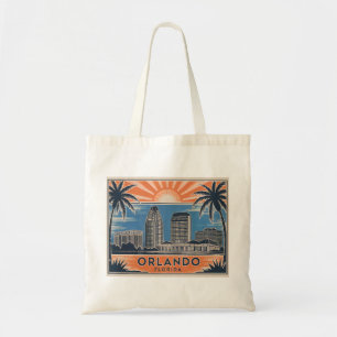 Bolso De Tela Orlando Florida Skyline MidCentury Vintage Style