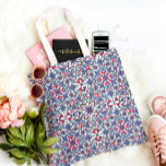 Bolso De Tela Ornamental Turkish Tile Pattern<br><div class="desc">Stylish tote bag featuring an intricate Turkish tile inspired pattern with beautiful floral and arabesque motifs in blue, purple, and vibrant red tones. This artistic design adds a colorful Mediterranean and boho touch to your everyday style. Perfect for shopping, books, errands, or daily essentials. A great gift for lovers of...</div>