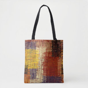 Bolso De Tela Ornamento bordado, líneas de colores, estilo bohem