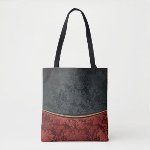 Bolso De Tela Ornamento del vintage rojo y negro
