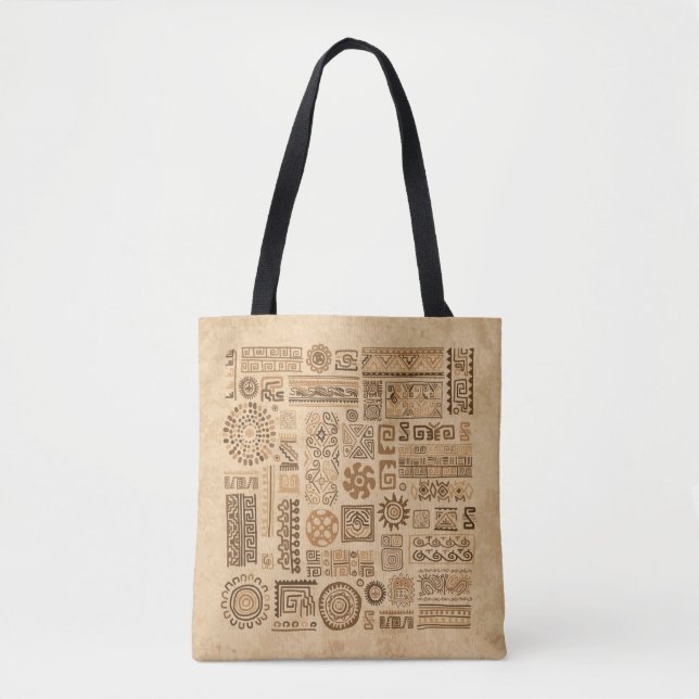Bolso De Tela Ornamento étnico hecho a mano (Anverso)