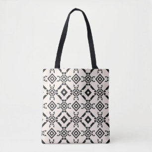 Bolso De Tela Ornamento étnico moderno. Vintage en blanco y negr