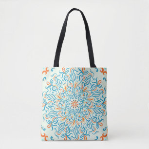 Bolso De Tela Ornamento para azulejos de cerámica. Patrón abstra