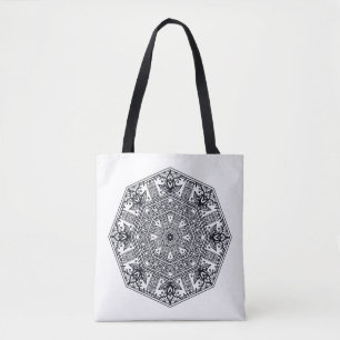 Bolso De Tela Ornamento redondo 2 de la mandala