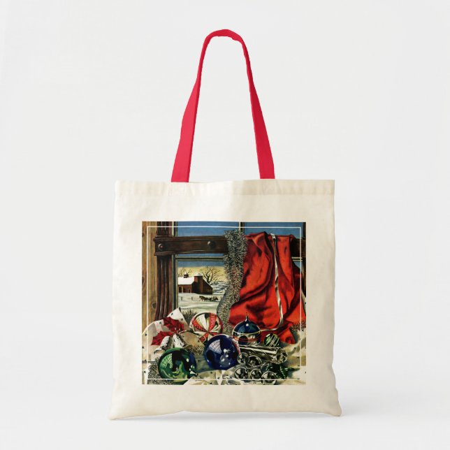 Bolso De Tela Ornamentos de Navidad (Frente)