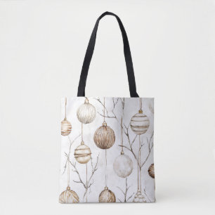 Bolso De Tela Ornamentos de Navidad de Cream Tan Orgánico